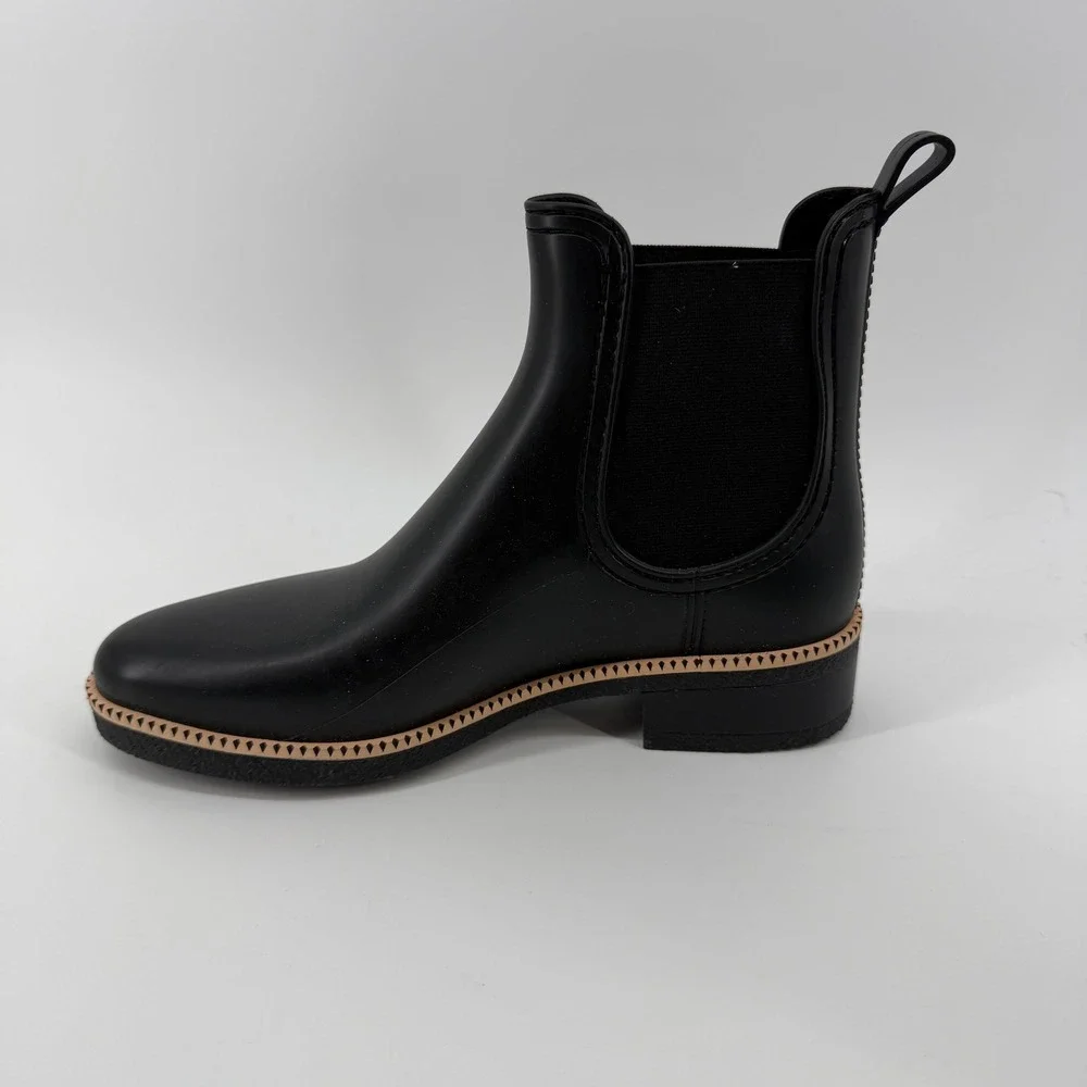 Lemon Jelly City Black Matte Chelsea Rain Boots Women Size 41 EU 10 US
